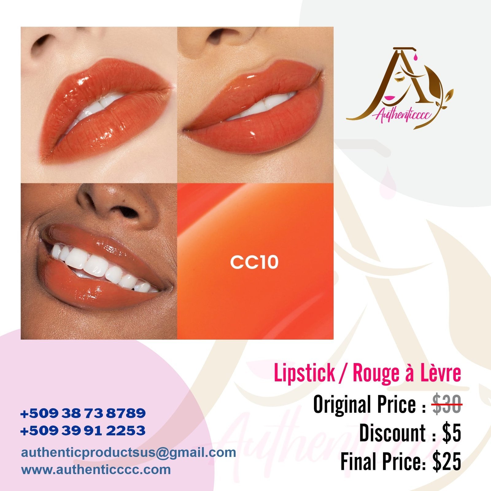 Lipstick CC10 – Orange Vibrant