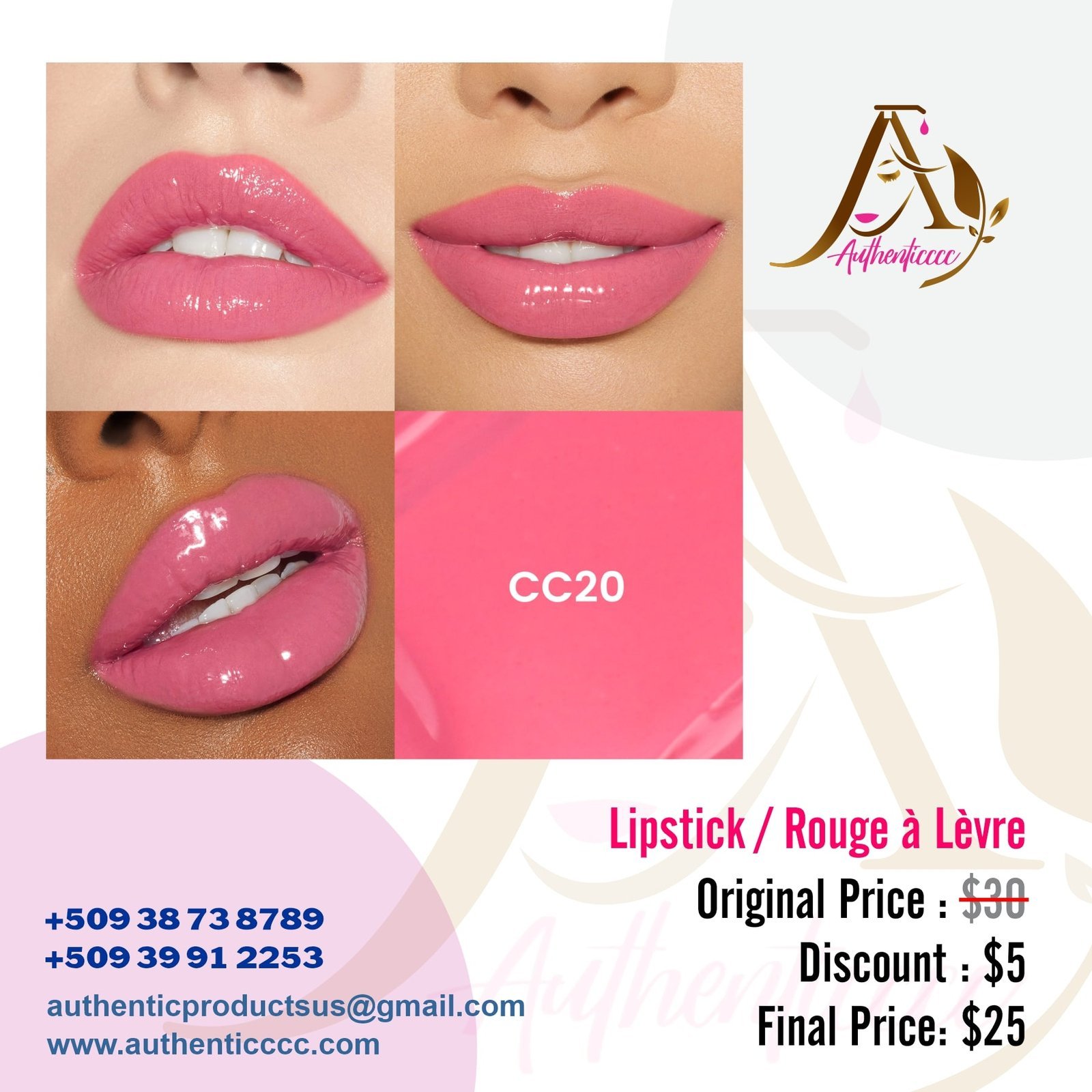 Lipstick CC20 – Rose Éclatant